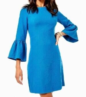 Lilly Pulitzer Womens 10 Blue Viola Macaw Flare Jacquard Mini Dress NEW